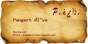 Pangert Éva névjegykártya